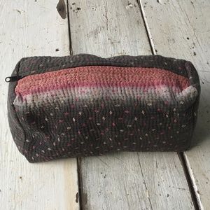 NEW free people vintage KANTHA cosmetic BAG pouch brown